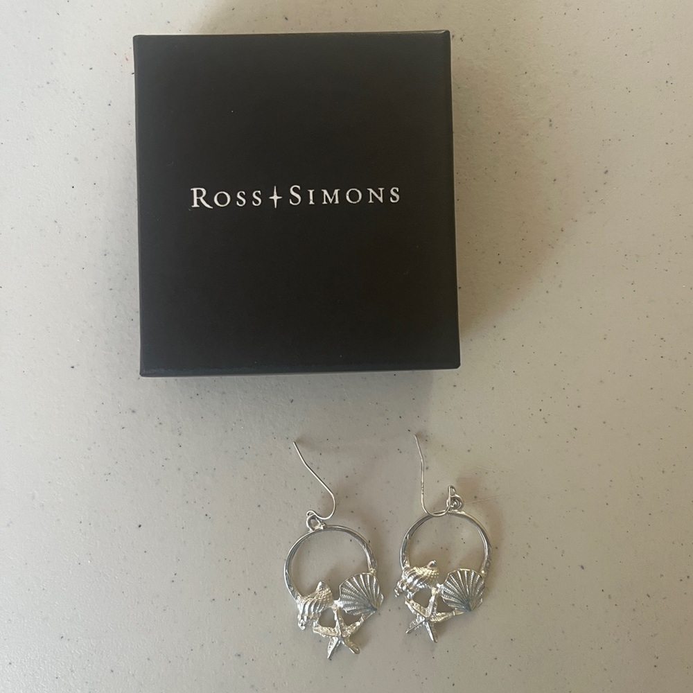 Brand new Ross-Simon’s sterling silver dangling sea life earrings